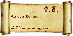 Vincze Bojána névjegykártya